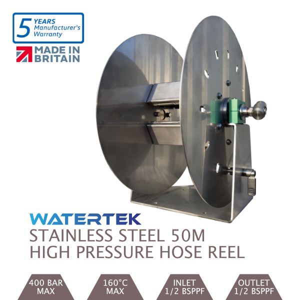 Watertek Pro 50m Stainless Steel 400 bar High Pressure Reel